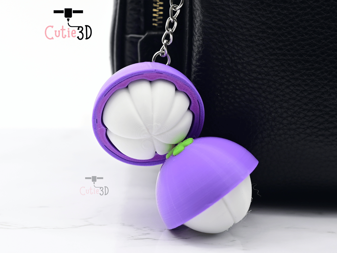 Digital Downloads - Cutie3D Keycap Fidget Clicker Half Cut Mangosteen Keychain - Cute Backpack Keychain