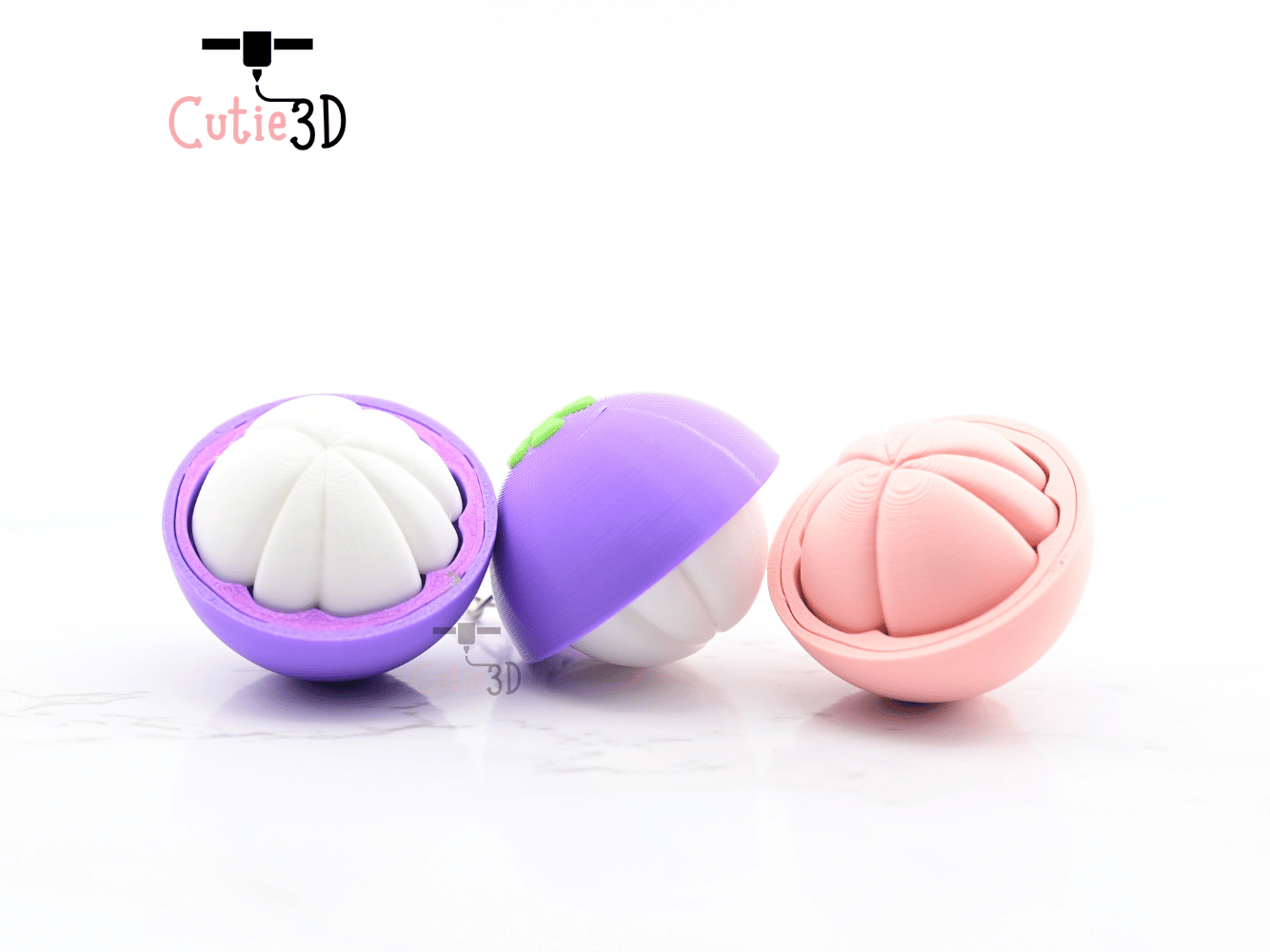 Digital Downloads - Cutie3D Keycap Fidget Clicker Half Cut Mangosteen Keychain - Cute Backpack Keychain