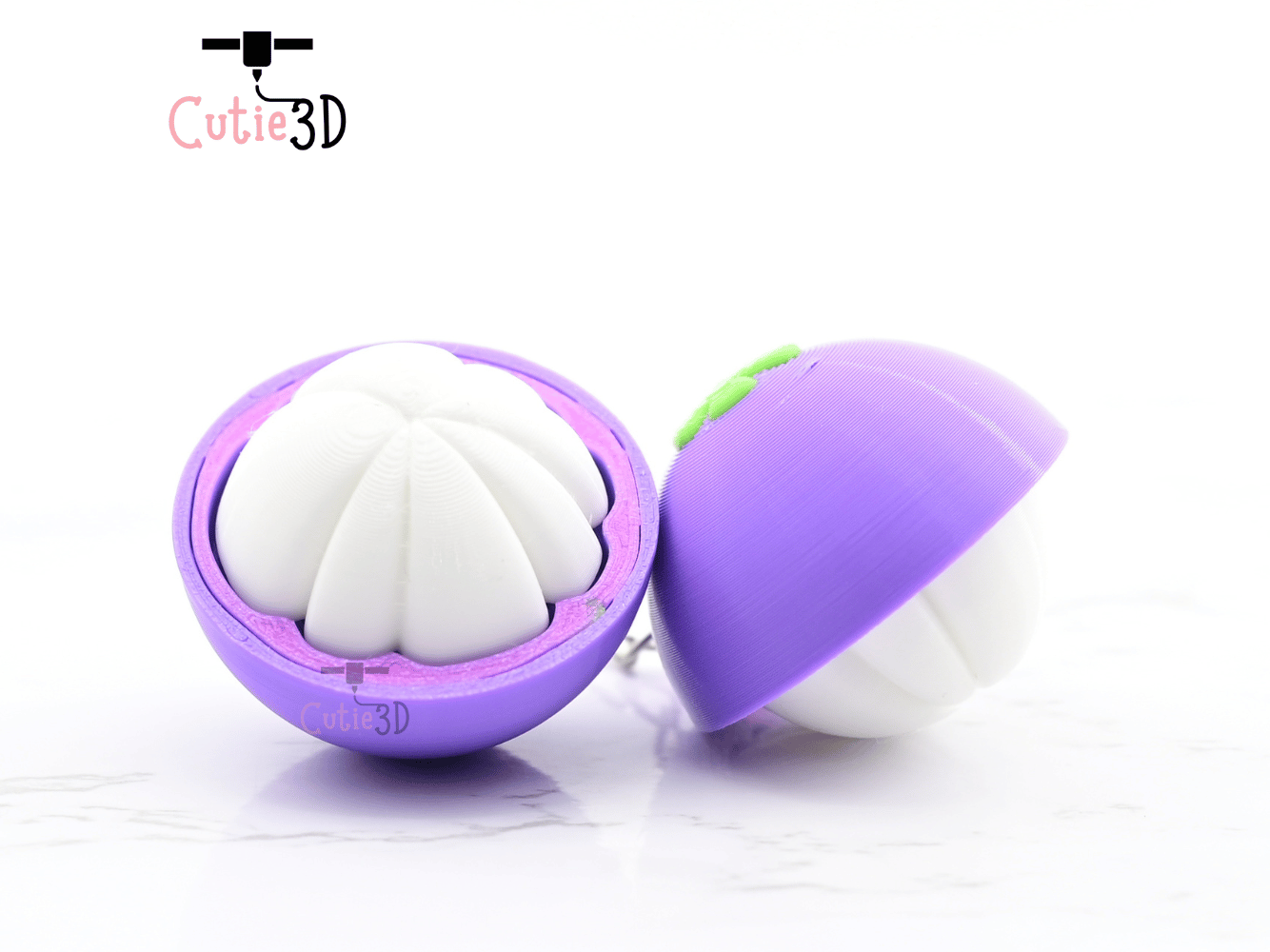 Digital Downloads - Cutie3D Keycap Fidget Clicker Half Cut Mangosteen Keychain - Cute Backpack Keychain
