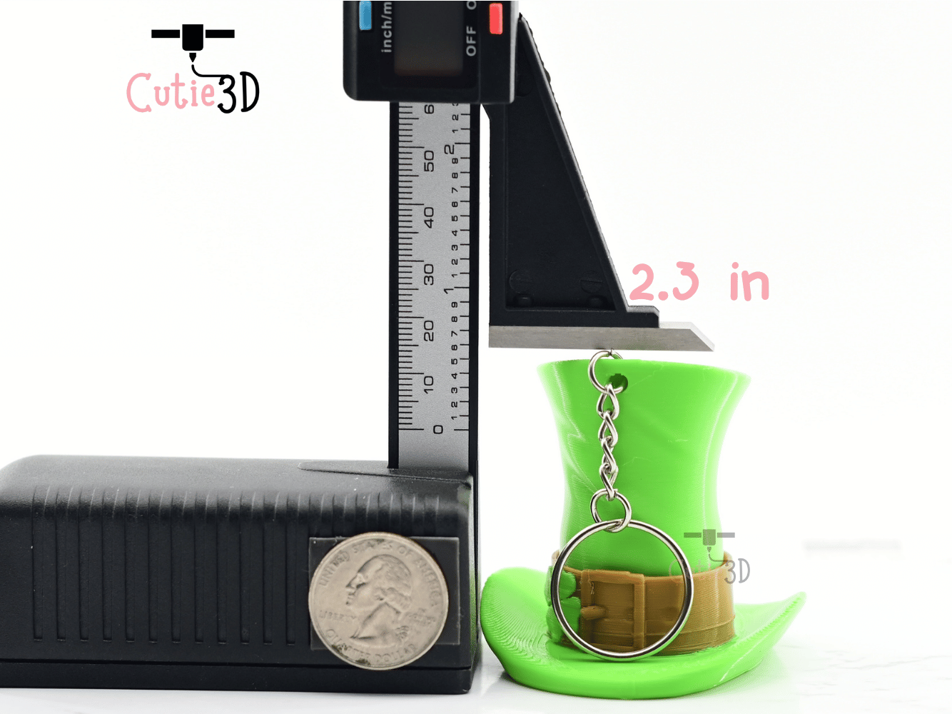 Digital Downloads - Cutie3D Keycap Fidget Clicker Leprechaun Hat Keychain - Cute Backpack Keychain