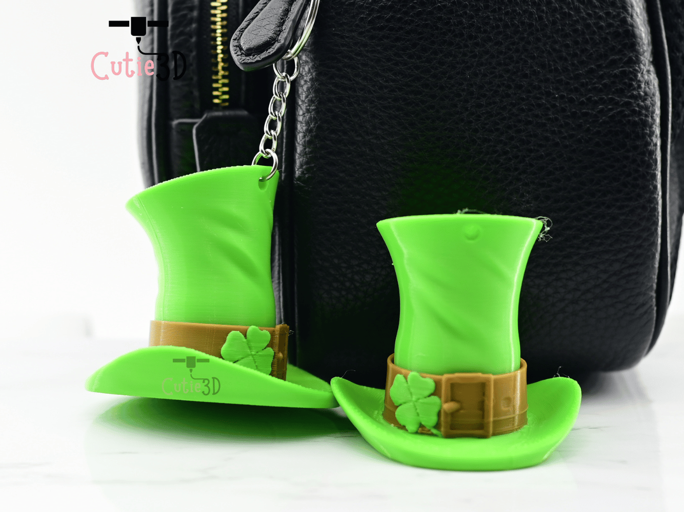 Digital Downloads - Cutie3D Keycap Fidget Clicker Leprechaun Hat Keychain - Cute Backpack Keychain