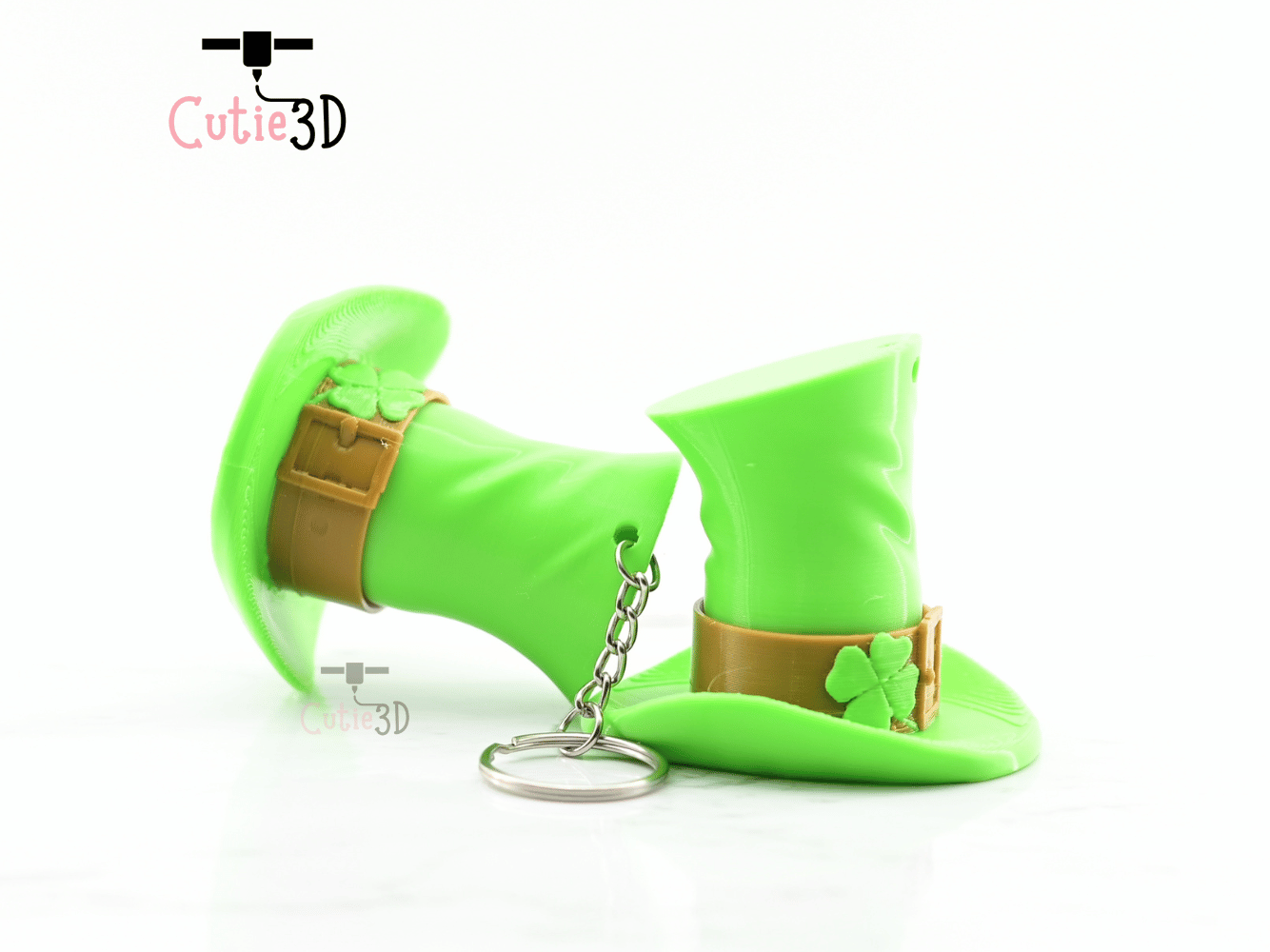 Digital Downloads - Cutie3D Keycap Fidget Clicker Leprechaun Hat Keychain - Cute Backpack Keychain