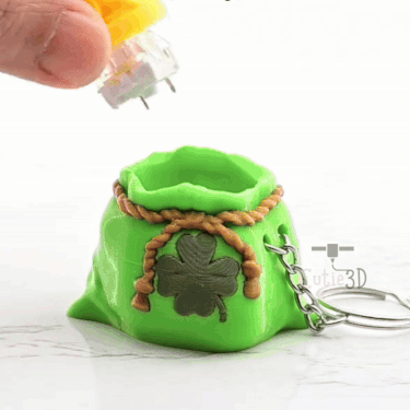 Digital Downloads - Cutie3D Keycap Fidget Clicker Lucky Gold Bag Keychain - Cute Backpack Keychain