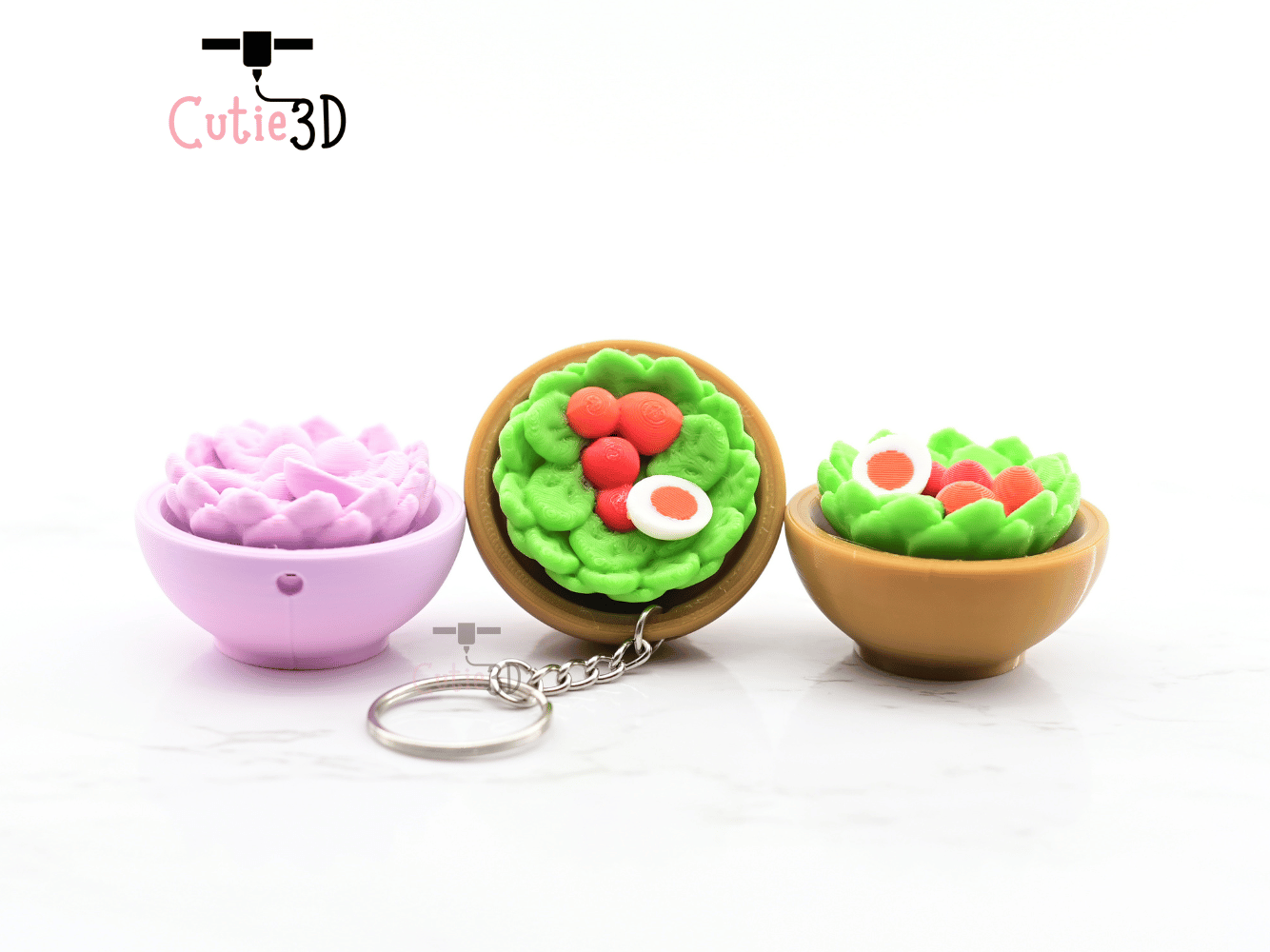 Digital Downloads - Cutie3D Keycap Fidget Clicker Salad Bowl Keychain - Cute Backpack Keychain