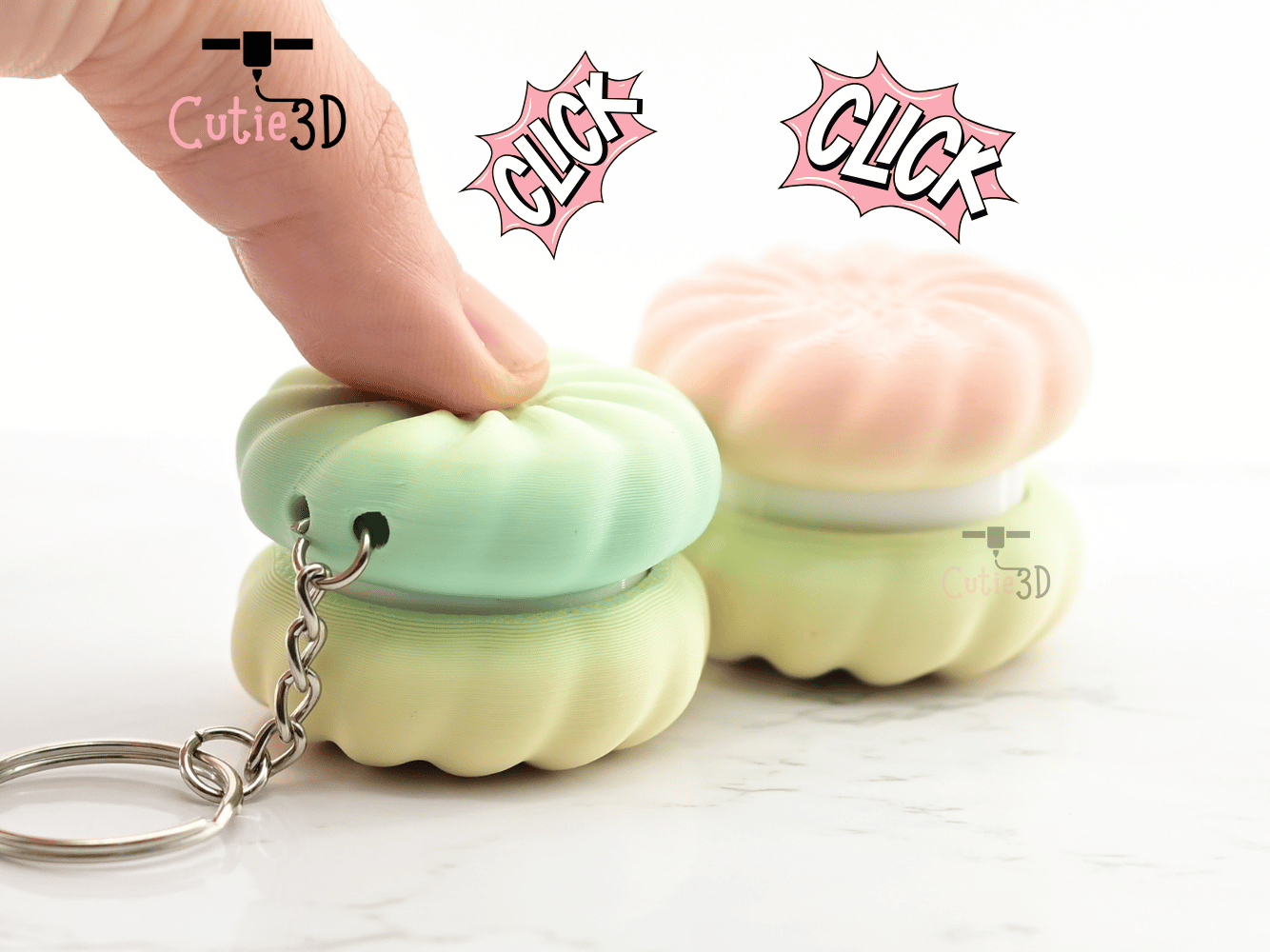 Digital Downloads - Cutie3D Keycap Fidget Clicker Sandwich Cookie Keychain - Cute Backpack Keychain
