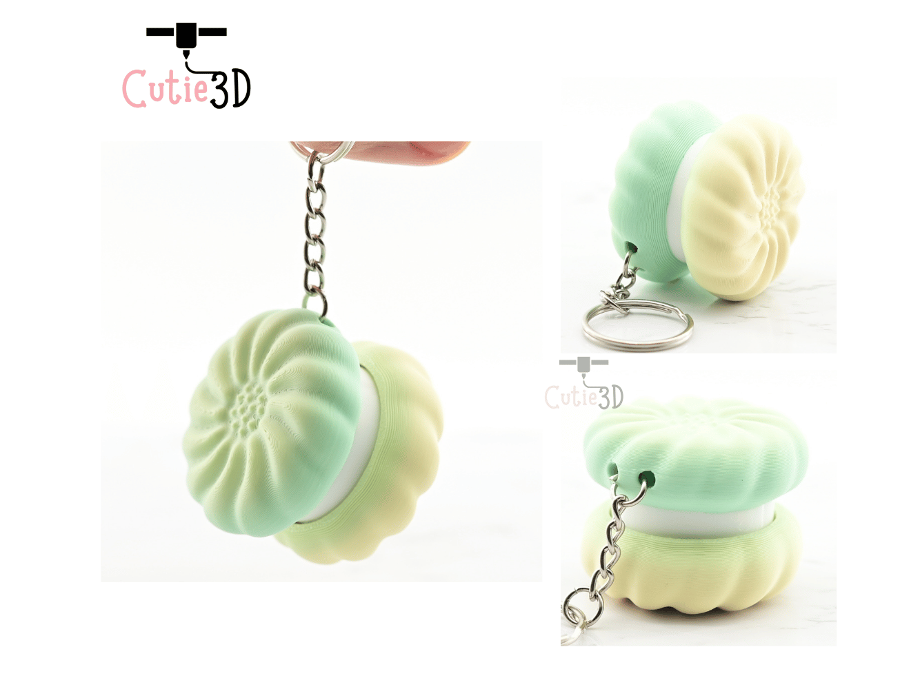 Digital Downloads - Cutie3D Keycap Fidget Clicker Sandwich Cookie Keychain - Cute Backpack Keychain