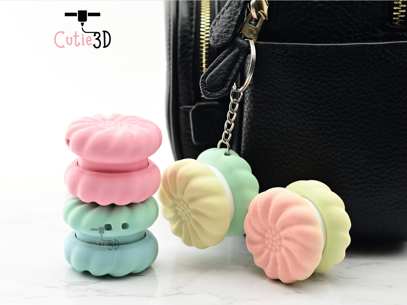 Digital Downloads - Cutie3D Keycap Fidget Clicker Sandwich Cookie Keychain - Cute Backpack Keychain