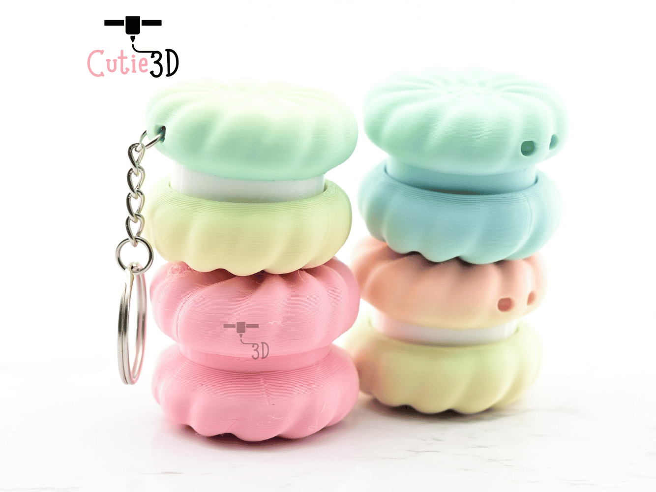 Digital Downloads - Cutie3D Keycap Fidget Clicker Sandwich Cookie Keychain - Cute Backpack Keychain