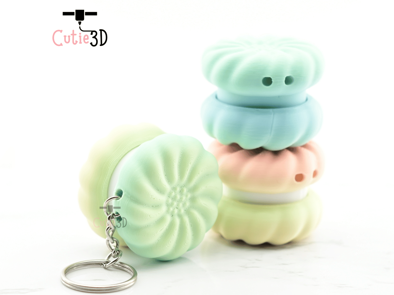 Digital Downloads - Cutie3D Keycap Fidget Clicker Sandwich Cookie Keychain - Cute Backpack Keychain