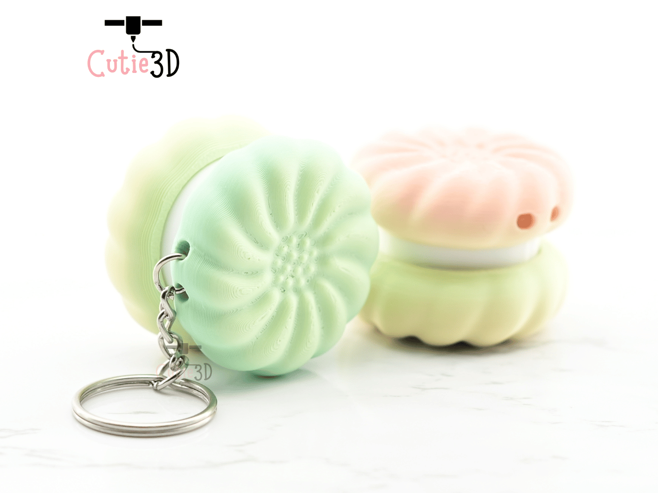 Digital Downloads - Cutie3D Keycap Fidget Clicker Sandwich Cookie Keychain - Cute Backpack Keychain
