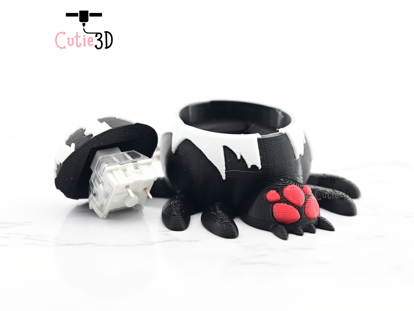 Digital Downloads - Cutie3D Keycap Fidget Clicker Spider Keychain - Cute Backpack Keychain