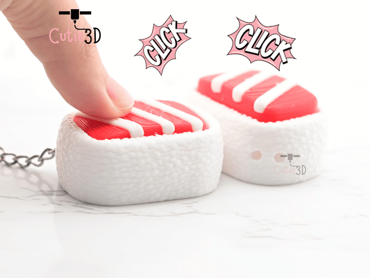 Digital Downloads - Cutie3D Keycap Fidget Clicker Sushi Keychain - Cute Backpack Keychain