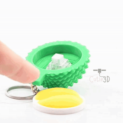 Digital Downloads - Cutie3D Keycap Fidget Keychain Durian Keychain - Cute Backpack Keychain