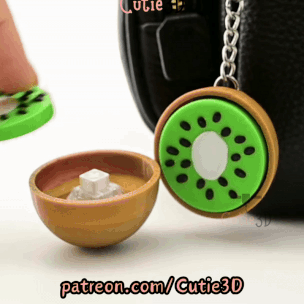 Digital Downloads - Cutie3D Kiwi Slice For Fruit Lovers Keycap Fidget Clicker Keychain - Cute Backpack Keychain