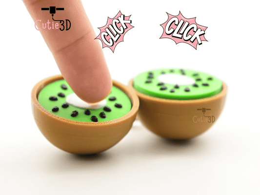 Digital Downloads - Cutie3D Kiwi Slice For Fruit Lovers Keycap Fidget Clicker Keychain - Cute Backpack Keychain