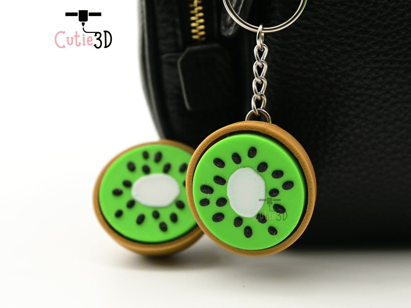 Digital Downloads - Cutie3D Kiwi Slice For Fruit Lovers Keycap Fidget Clicker Keychain - Cute Backpack Keychain