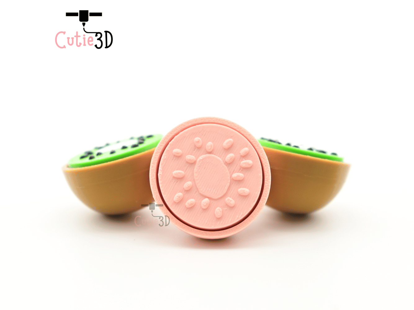 Digital Downloads - Cutie3D Kiwi Slice For Fruit Lovers Keycap Fidget Clicker Keychain - Cute Backpack Keychain