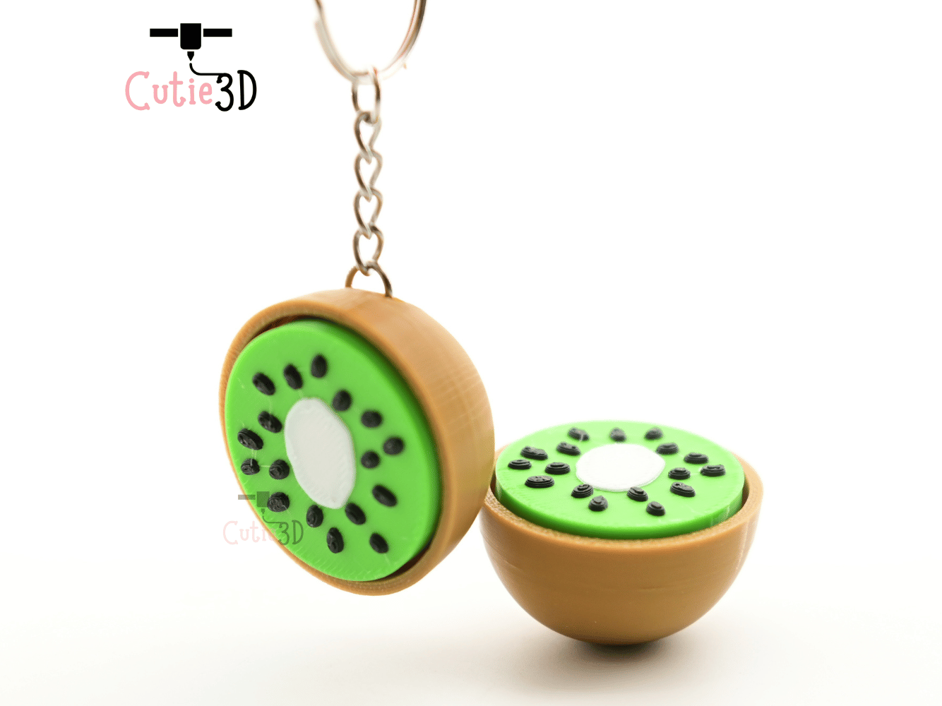Digital Downloads - Cutie3D Kiwi Slice For Fruit Lovers Keycap Fidget Clicker Keychain - Cute Backpack Keychain