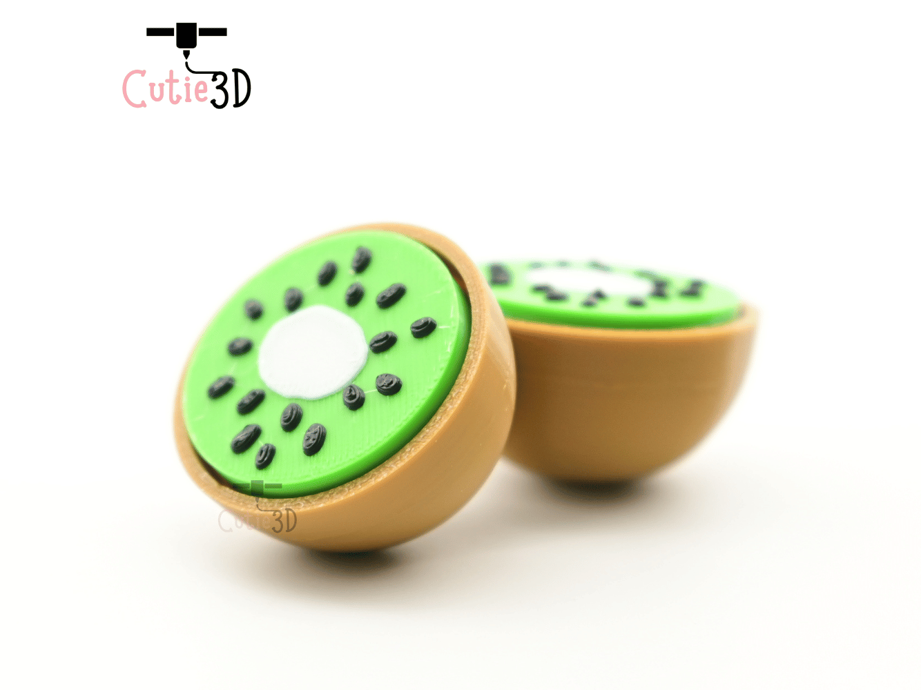 Digital Downloads - Cutie3D Kiwi Slice For Fruit Lovers Keycap Fidget Clicker Keychain - Cute Backpack Keychain