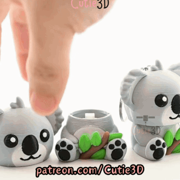 Digital Downloads - Cutie3D Koala For Animal Lovers Keycap Fidget Clicker Keychain - Cute Backpack Keychain