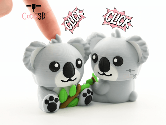 Digital Downloads - Cutie3D Koala For Animal Lovers Keycap Fidget Clicker Keychain - Cute Backpack Keychain