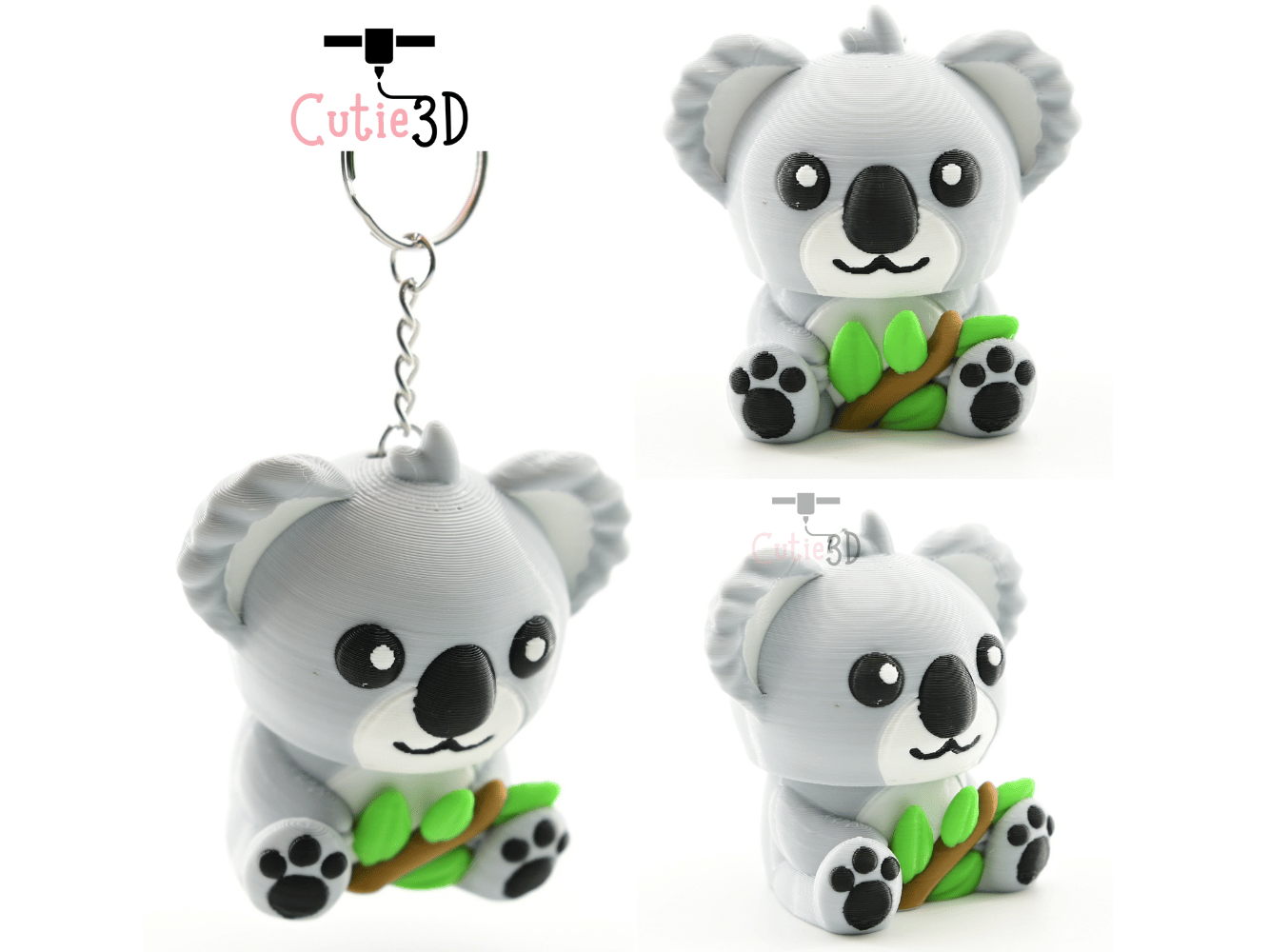 Digital Downloads - Cutie3D Koala For Animal Lovers Keycap Fidget Clicker Keychain - Cute Backpack Keychain