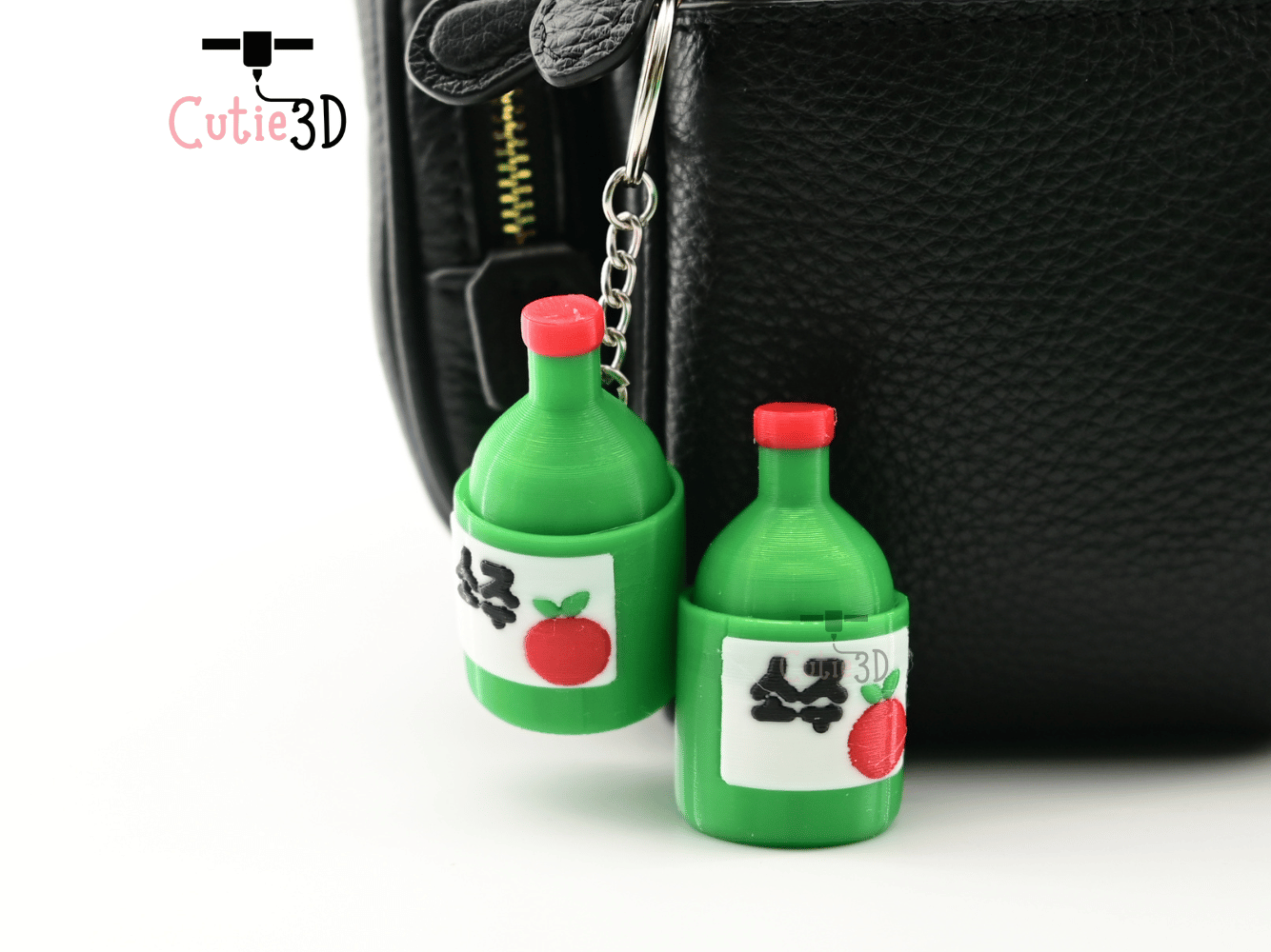 Digital Downloads - Cutie3D Korean Soju Bottle Keycap Fidget Clicker Keychain - Cute Backpack Keychain