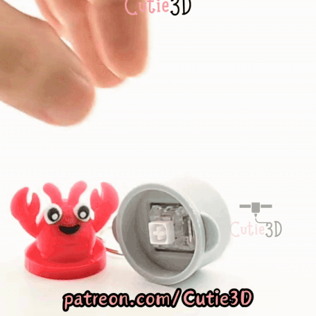 Digital Downloads - Cutie3D Lobster In A Pot Keycap Fidget Clicker Keychain - Cute Backpack Keychain
