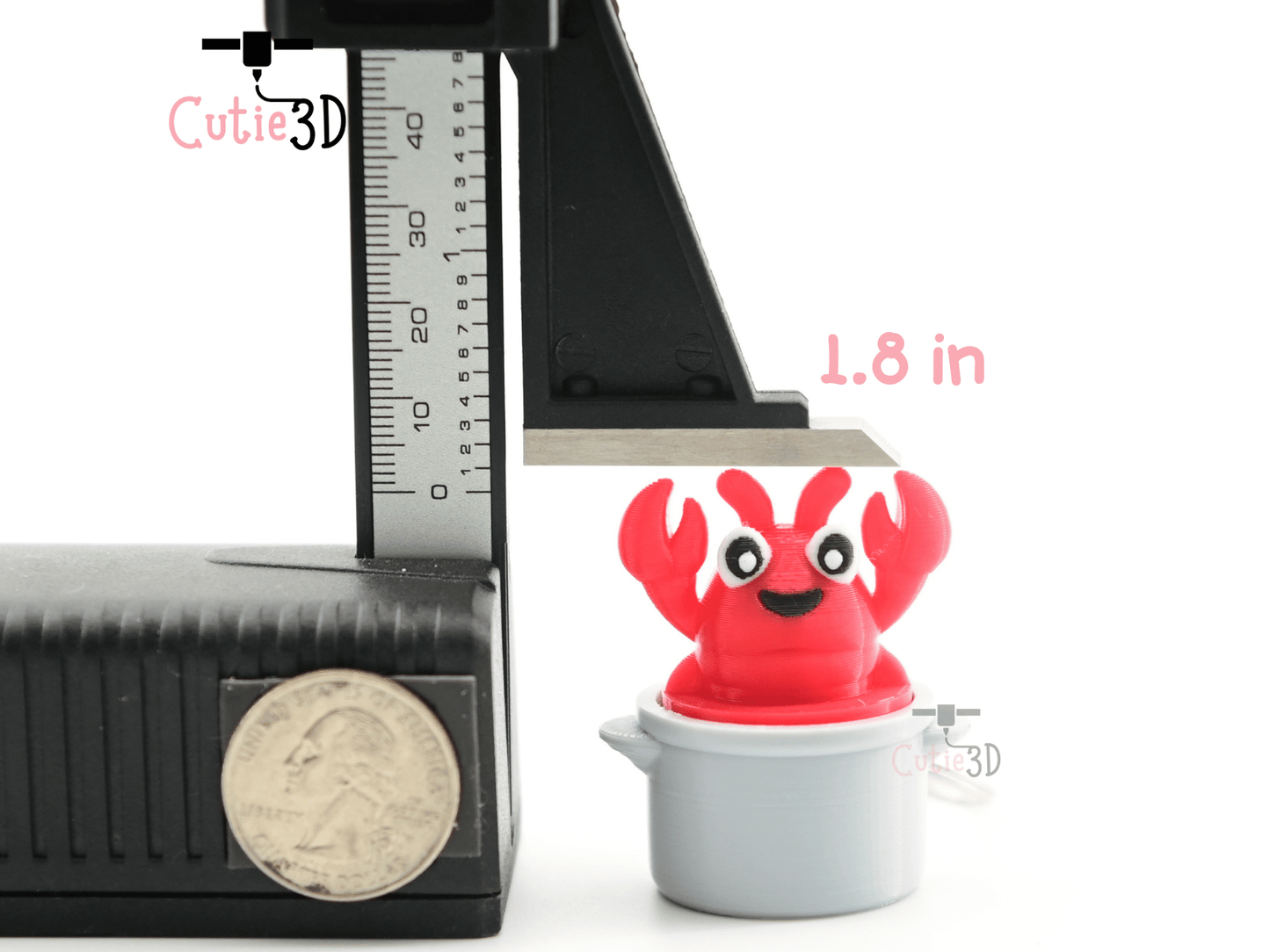 Digital Downloads - Cutie3D Lobster In A Pot Keycap Fidget Clicker Keychain - Cute Backpack Keychain