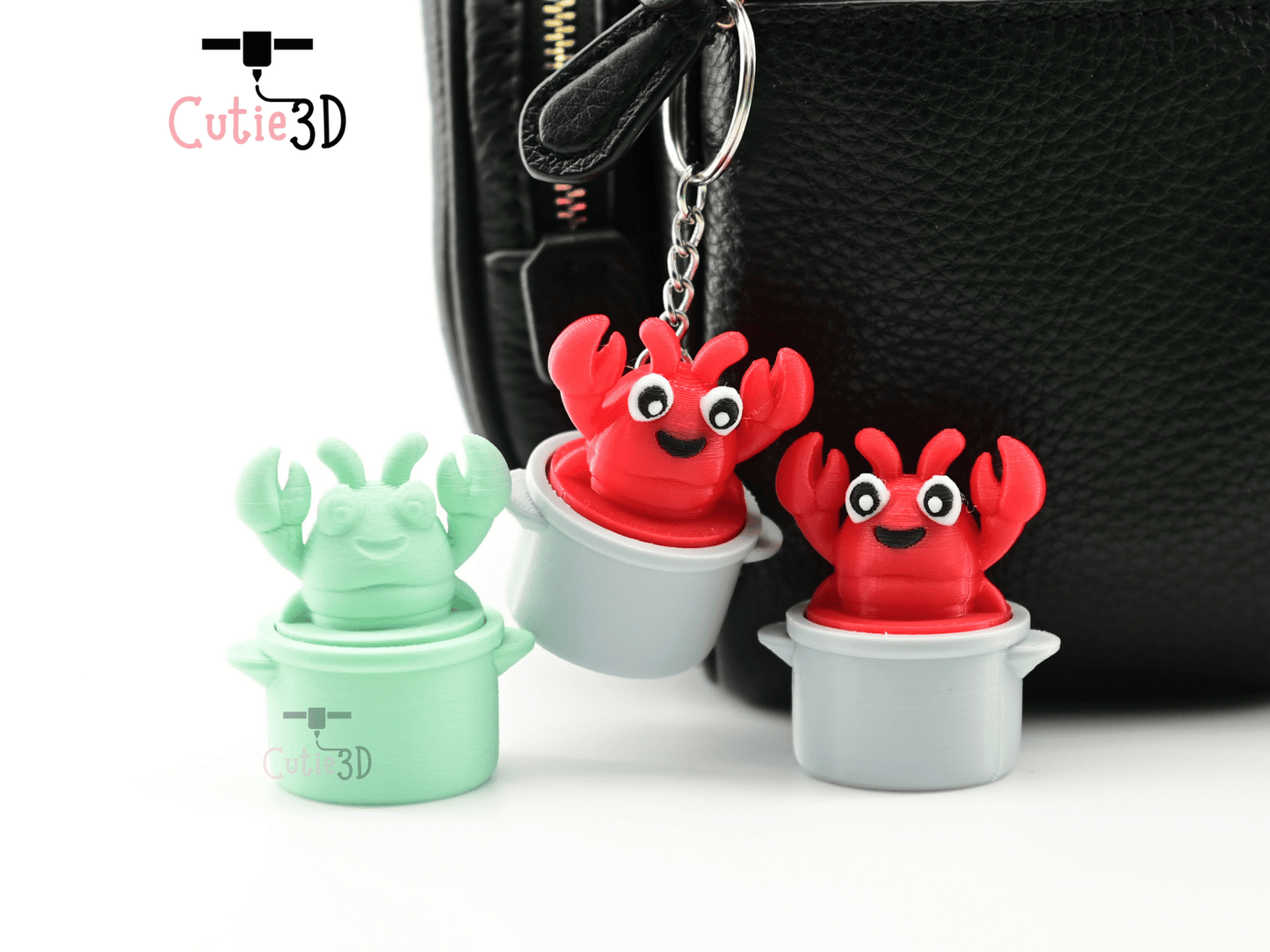 Digital Downloads - Cutie3D Lobster In A Pot Keycap Fidget Clicker Keychain - Cute Backpack Keychain
