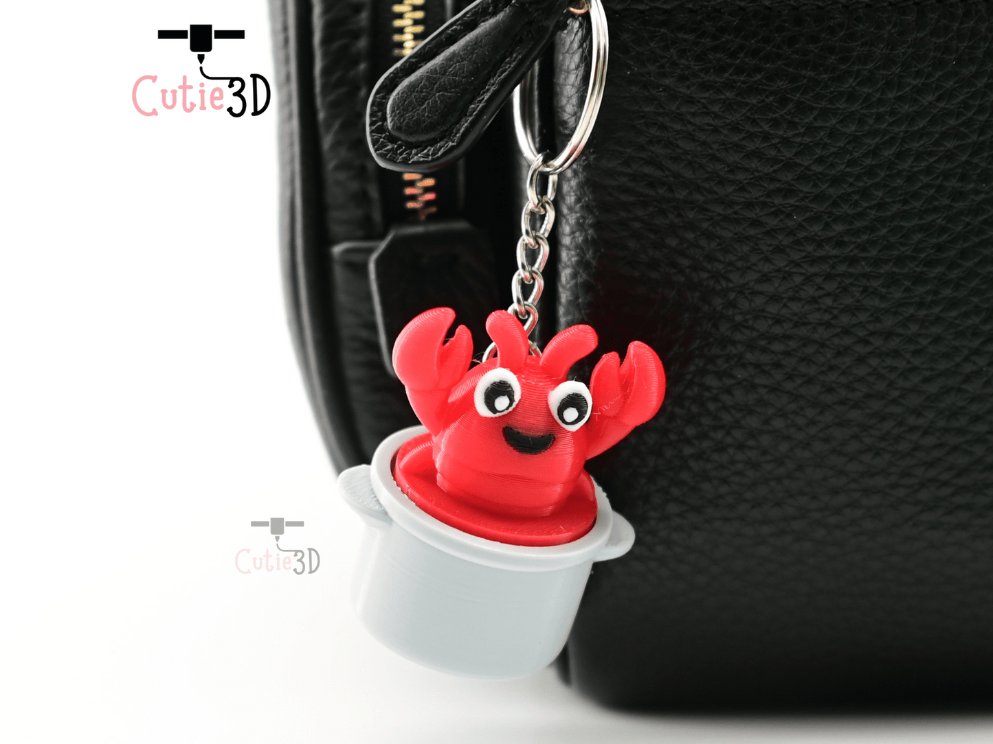 Digital Downloads - Cutie3D Lobster In A Pot Keycap Fidget Clicker Keychain - Cute Backpack Keychain