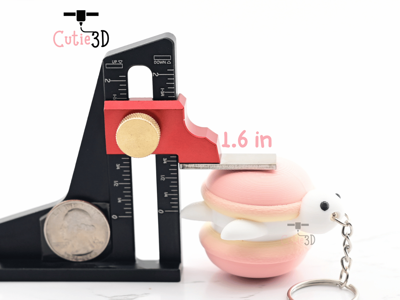 Digital Downloads - Cutie3D Macaron Turtle Keycap Fidget Clicker Keychain - Cute Backpack Keychain