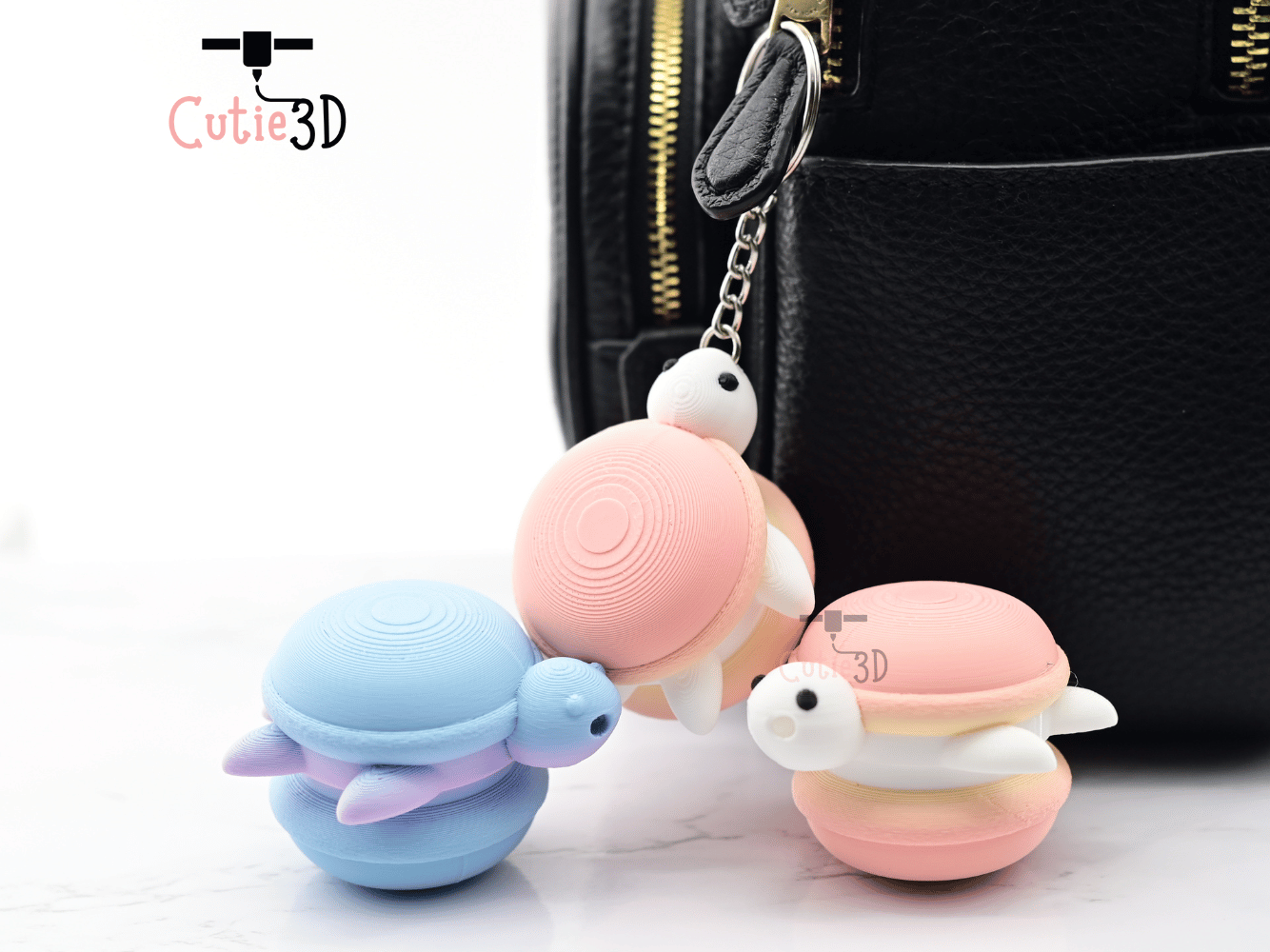 Digital Downloads - Cutie3D Macaron Turtle Keycap Fidget Clicker Keychain - Cute Backpack Keychain