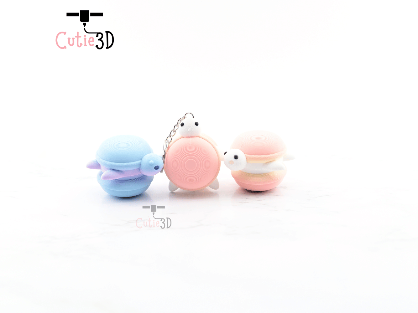 Digital Downloads - Cutie3D Macaron Turtle Keycap Fidget Clicker Keychain - Cute Backpack Keychain