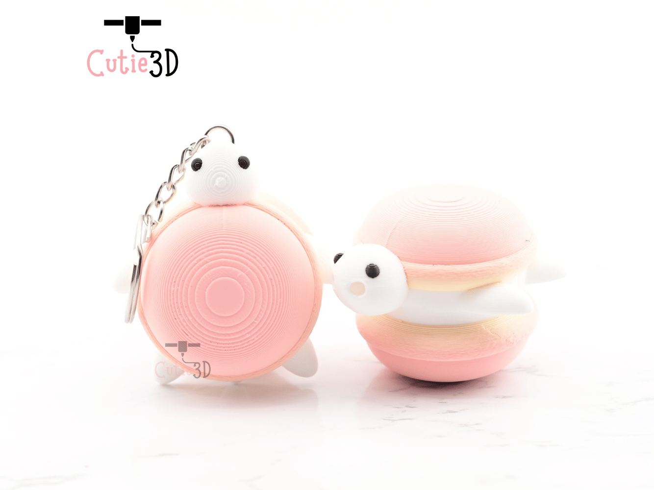Digital Downloads - Cutie3D Macaron Turtle Keycap Fidget Clicker Keychain - Cute Backpack Keychain