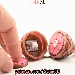 Digital Downloads - Cutie3D Meaty Ham For Food Lovers Keycap Fidget Clicker Keychain - Cute Backpack Keychain