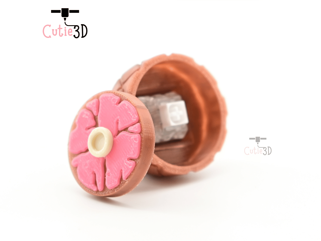 Digital Downloads - Cutie3D Meaty Ham For Food Lovers Keycap Fidget Clicker Keychain - Cute Backpack Keychain