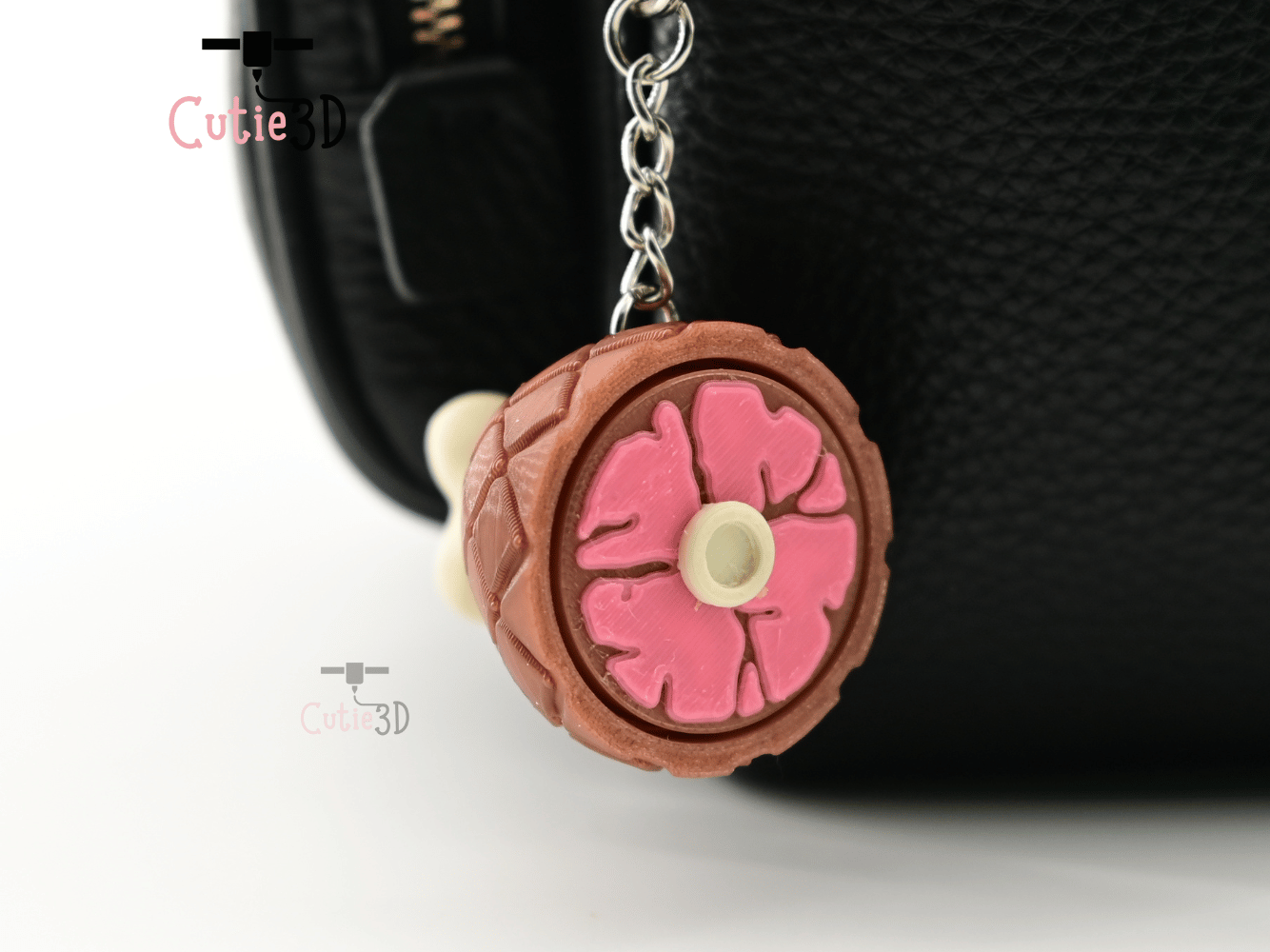 Digital Downloads - Cutie3D Meaty Ham For Food Lovers Keycap Fidget Clicker Keychain - Cute Backpack Keychain