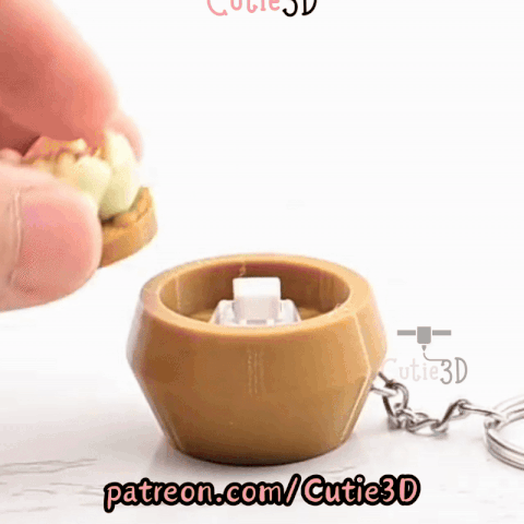 Digital Downloads - Cutie3D Moonstone Succulent Keycap Fidget Clicker Keychain - Cute Backpack Keychain