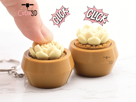 Digital Downloads - Cutie3D Moonstone Succulent Keycap Fidget Clicker Keychain - Cute Backpack Keychain
