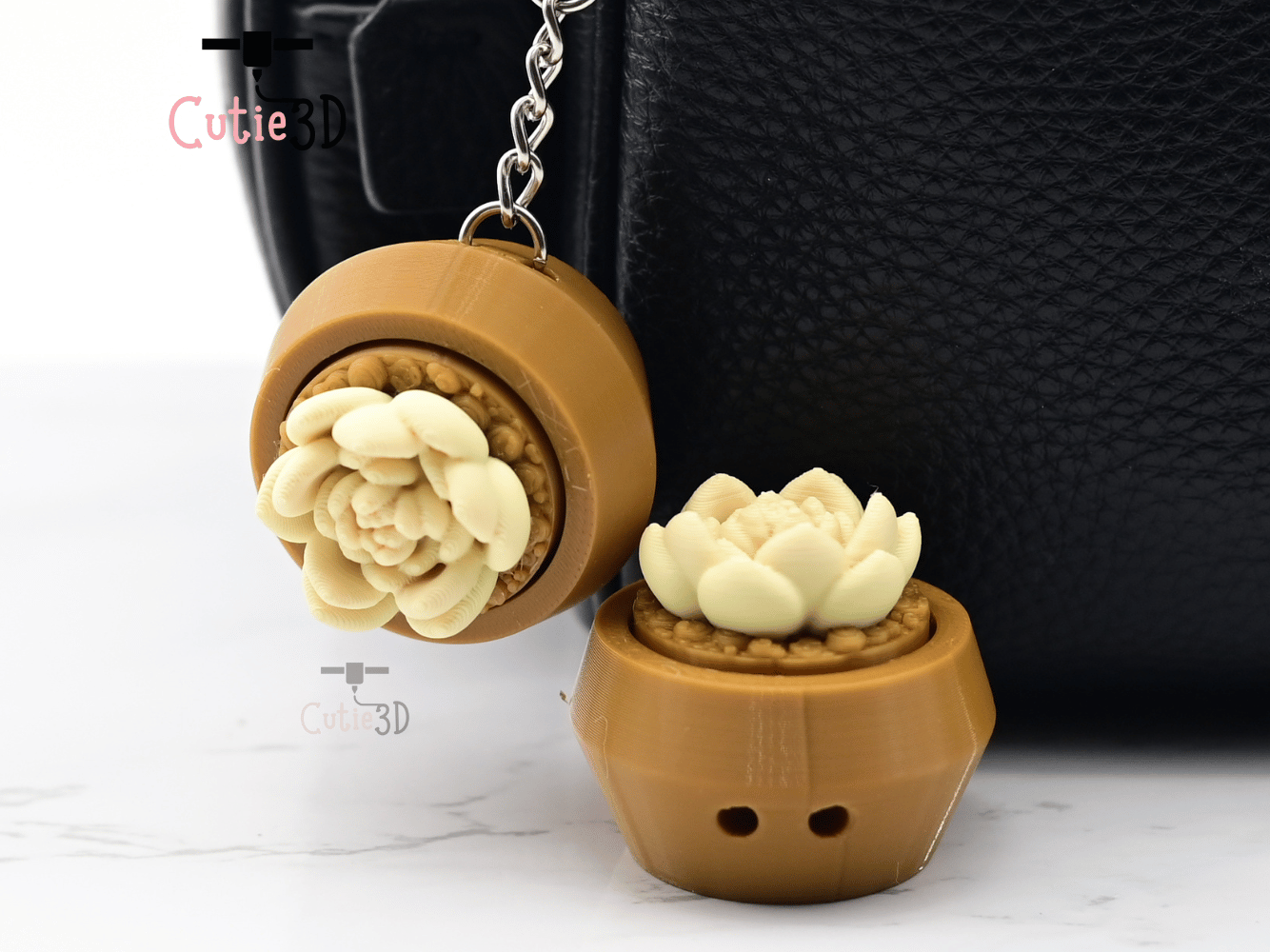 Digital Downloads - Cutie3D Moonstone Succulent Keycap Fidget Clicker Keychain - Cute Backpack Keychain