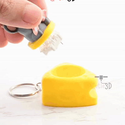 Digital Downloads - Cutie3D Mouse In Cheese Keycap Fidget Clicker Keychain - Cute Backpack Keychain