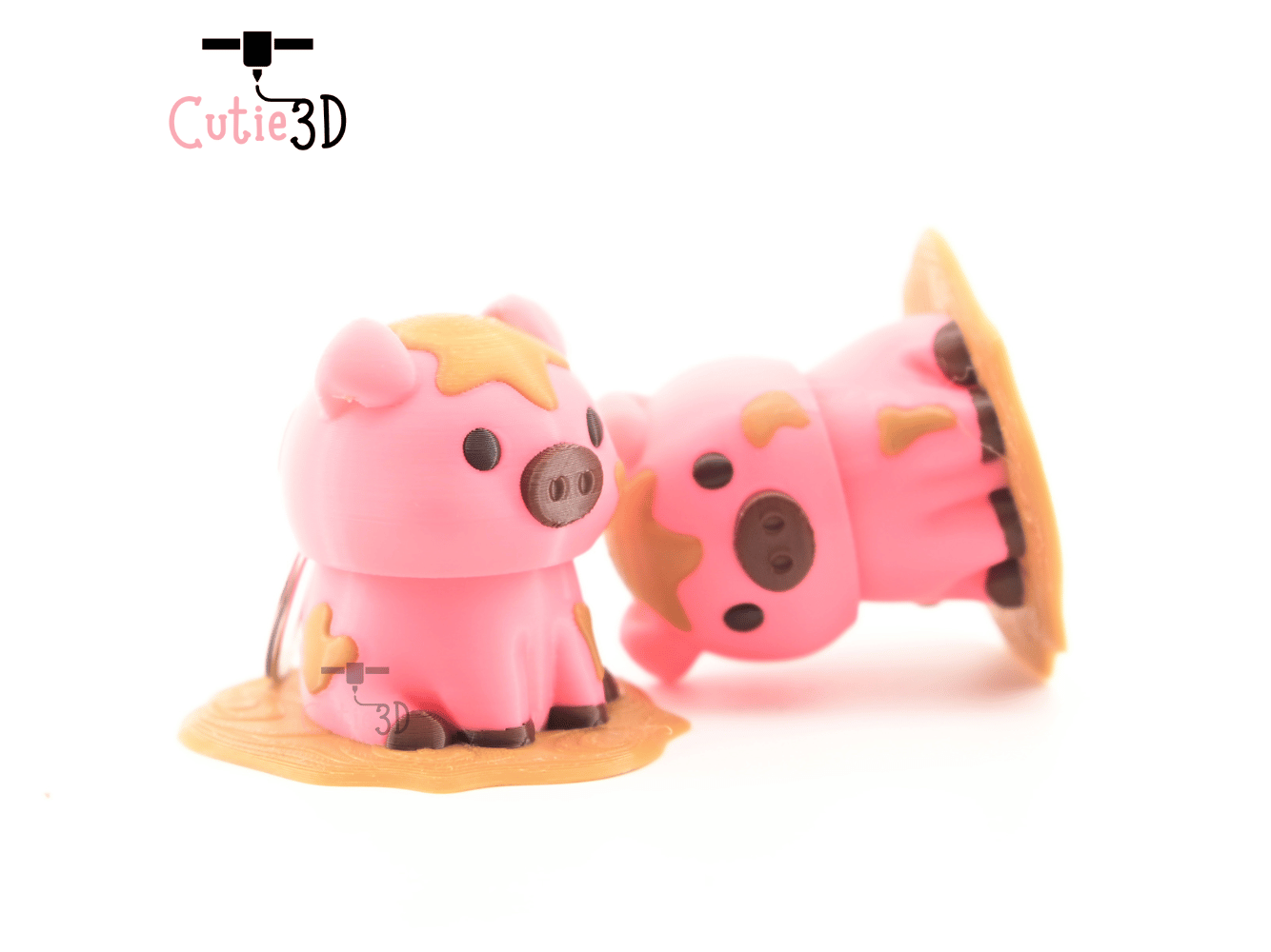 Digital Downloads - Cutie3D Muddy Pig Keycap Fidget Clicker Keychain - Cute Backpack Keychain