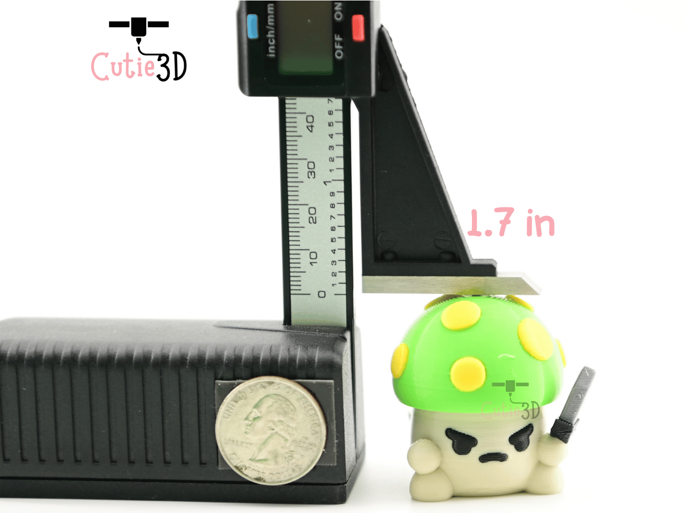 Digital Downloads - Cutie3D Mushroom Warrior Keycap Fidget Clicker Keychain - Cute Backpack Keychain