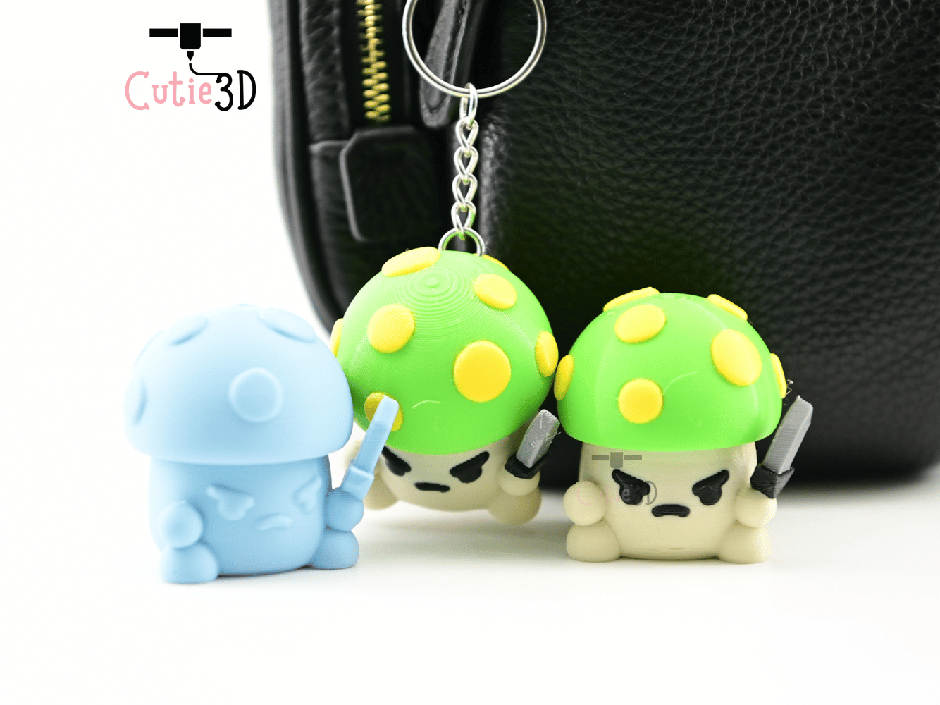 Digital Downloads - Cutie3D Mushroom Warrior Keycap Fidget Clicker Keychain - Cute Backpack Keychain