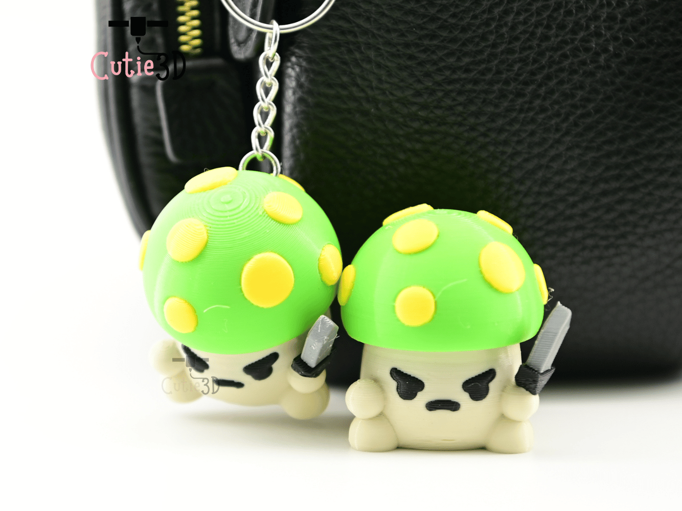 Digital Downloads - Cutie3D Mushroom Warrior Keycap Fidget Clicker Keychain - Cute Backpack Keychain