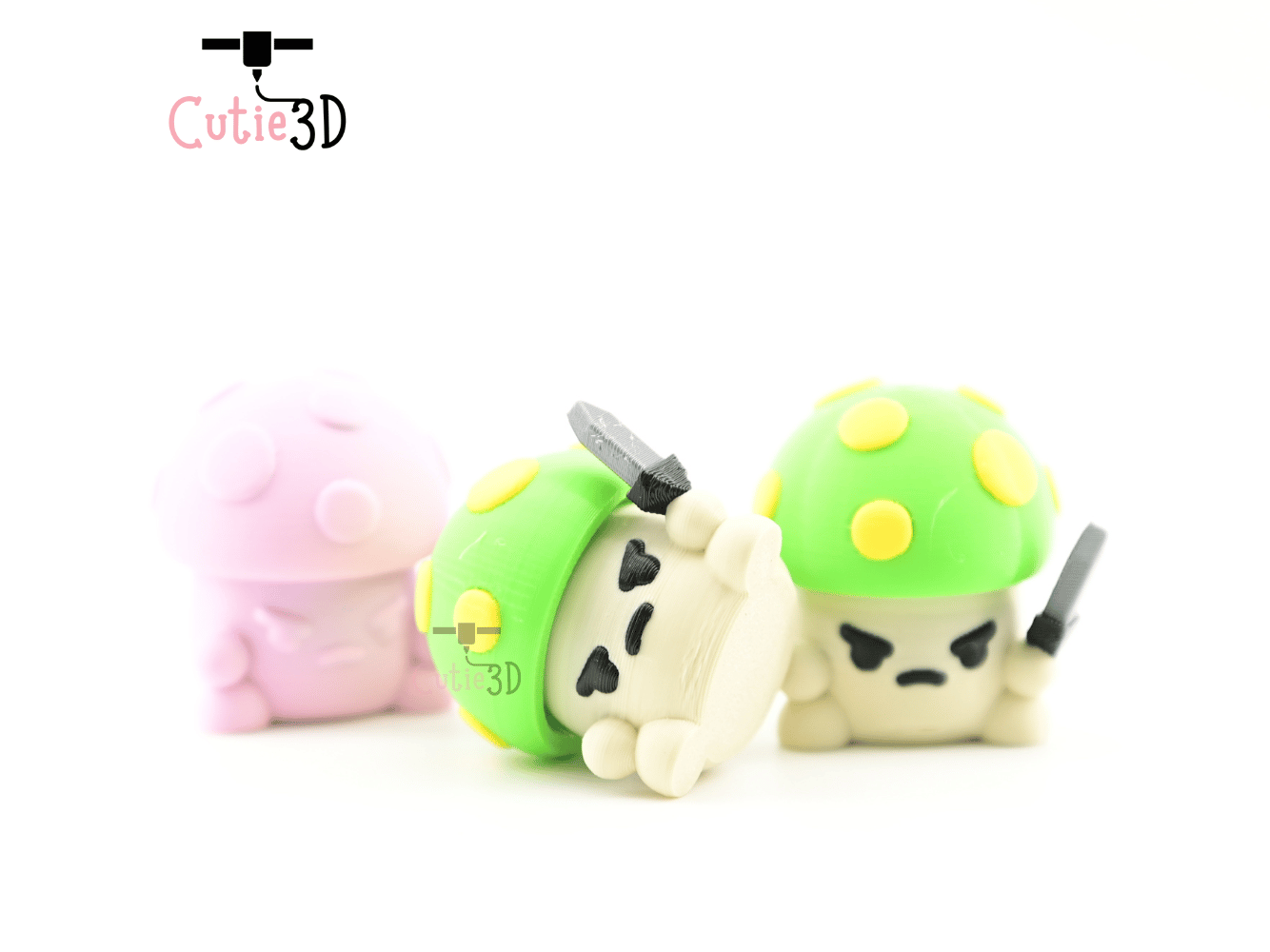Digital Downloads - Cutie3D Mushroom Warrior Keycap Fidget Clicker Keychain - Cute Backpack Keychain