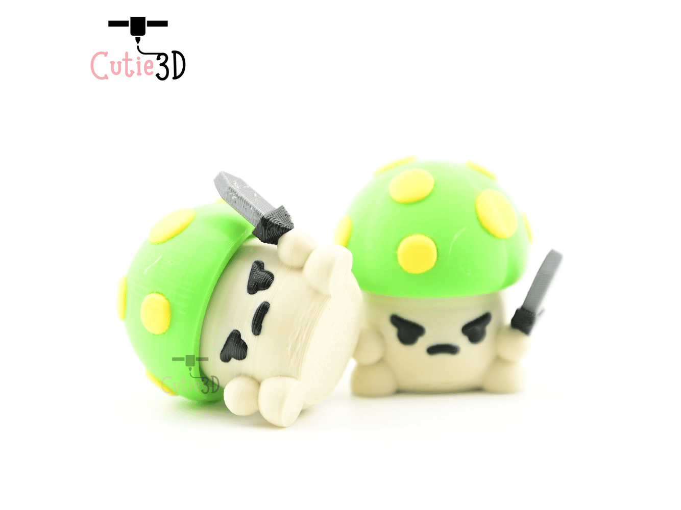 Digital Downloads - Cutie3D Mushroom Warrior Keycap Fidget Clicker Keychain - Cute Backpack Keychain