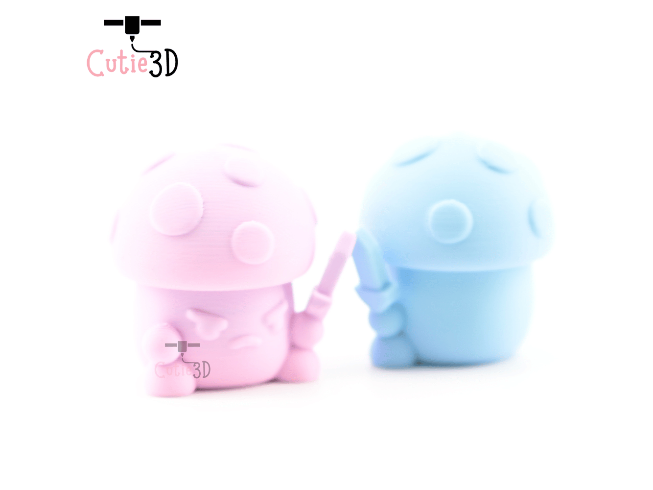 Digital Downloads - Cutie3D Mushroom Warrior Keycap Fidget Clicker Keychain - Cute Backpack Keychain