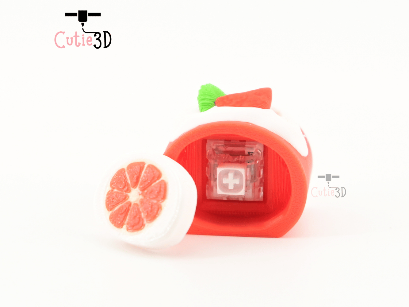 Digital Downloads - Cutie3D Orange Cake For Food Lovers Keycap Fidget Clicker Keychain - Cute Backpack Keychain
